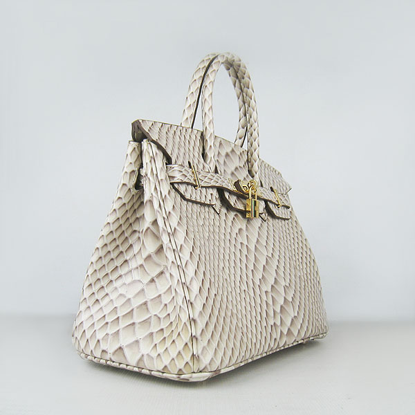 Replica Hermes Birkin 30CM Fish Veins Leather Bag Cream 6088 On Sale